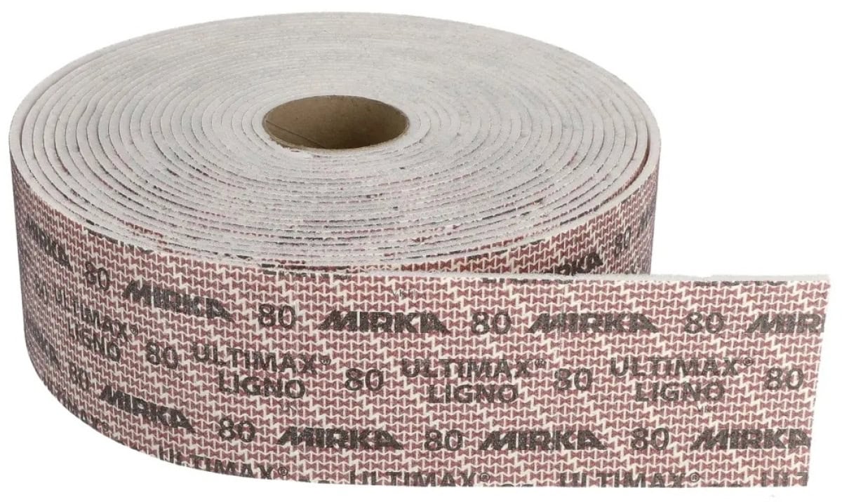 Mirka® Ultimax® Ligno Soft Handpads UL12706315, 115 mm x 125 mm, P150, A + K, Weich, Ungelocht, Ohne Haftung, 130 Stück auf der Rolle, Perforierte einseitige Latex Papier Handschleifpads mit Keramik- & Aluminiumkorn, Ideal für Holzschleifarbeiten