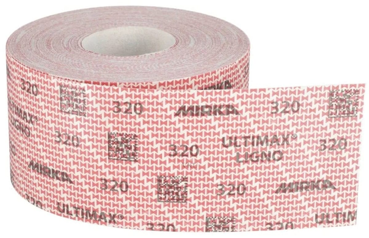 Mirka® Ultimax® Ligno Schleifrolle UL67200110, 115 mm x 50 m, P100, Ungelocht, Kletthaftend, Latex Papierschleifrollen mit Keramik- & Aluminiumkorn, Ideal für Holzschleifarbeiten