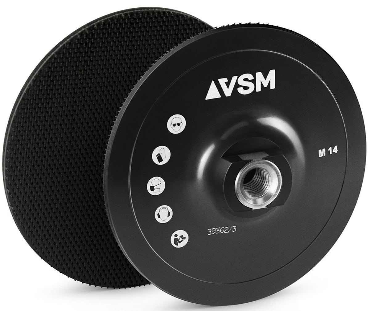 VSM 795272, Ø 125 mm, M14 Gewinde, Schwarz, Stützteller für Vliesscheiben mit Ø 22 mm Zentrieransatz für den VSM Winkelschleifer