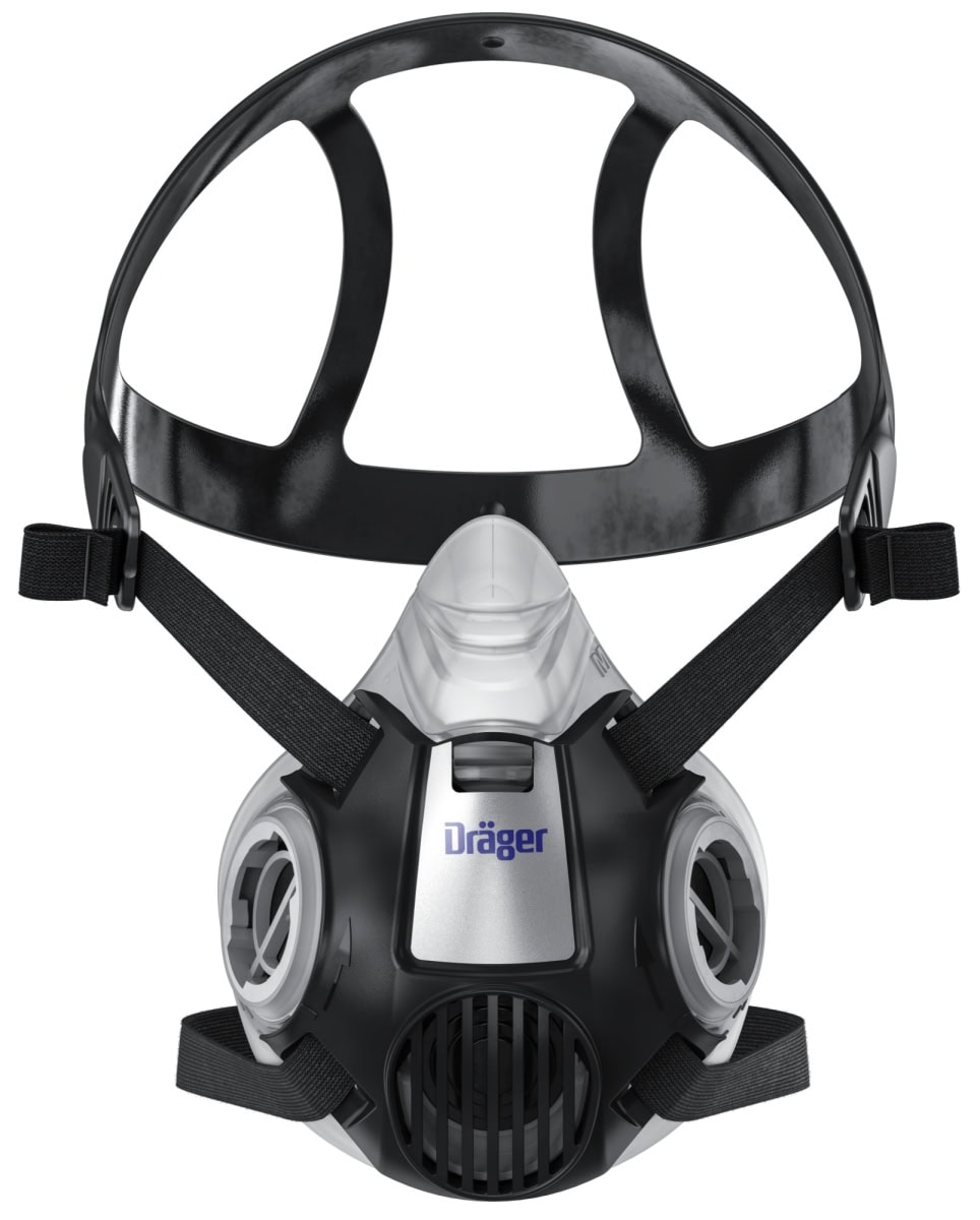 Dräger® X-plore® 3300 Gasmaske / Halbmaske Lackierer Set R57793, Größe M, A2 P3 R D Kombinationsfilter, Soft TPE, Dräger® Bajonett-Klick Filteranschluss