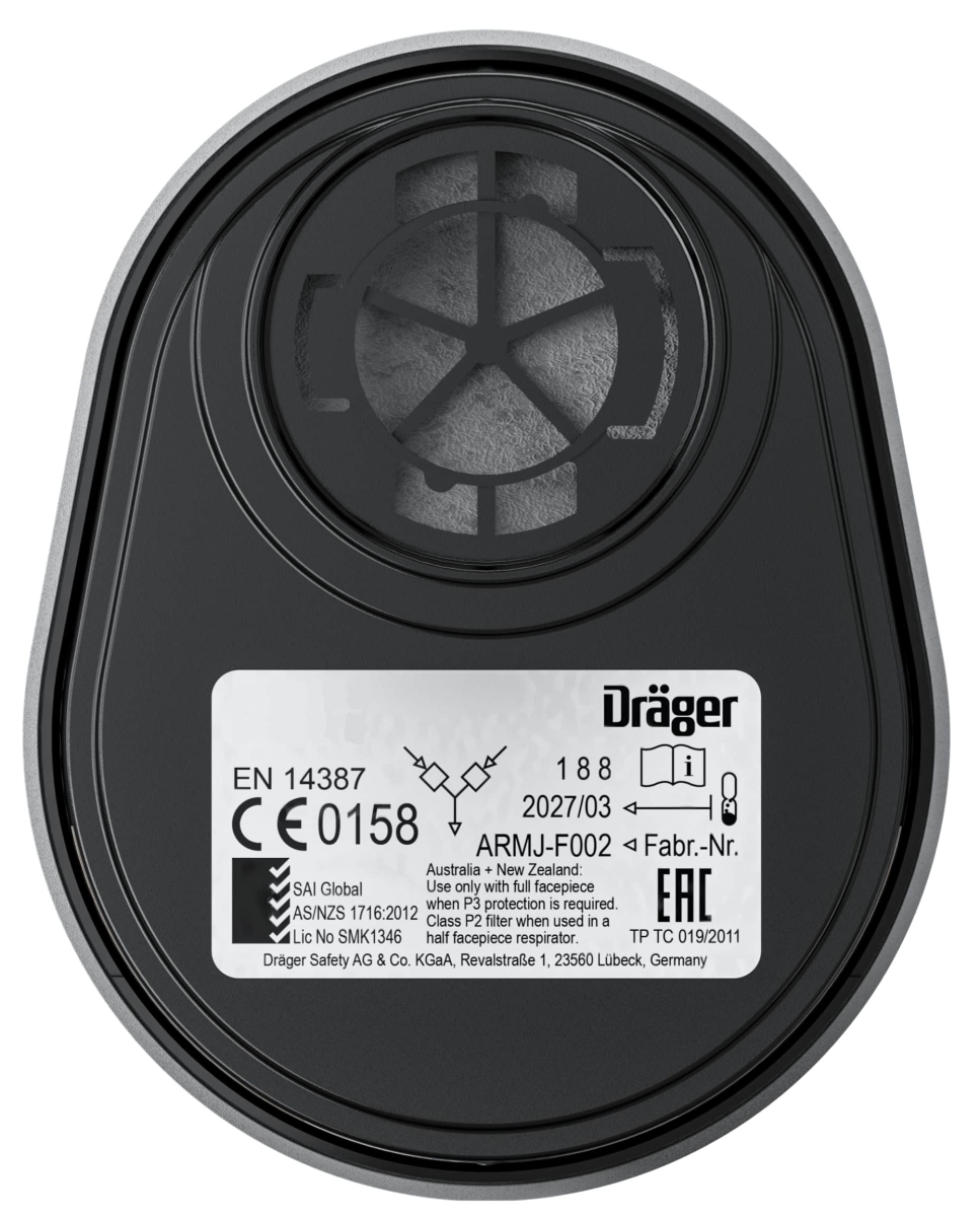 Dräger® X-plore® Kombi Filter 6738874, A1 P3 R D, Dräger® Bajonett-Klick Anschluss, Kombinationsfilter gegen organische Gase & Dämpfe + Partikel