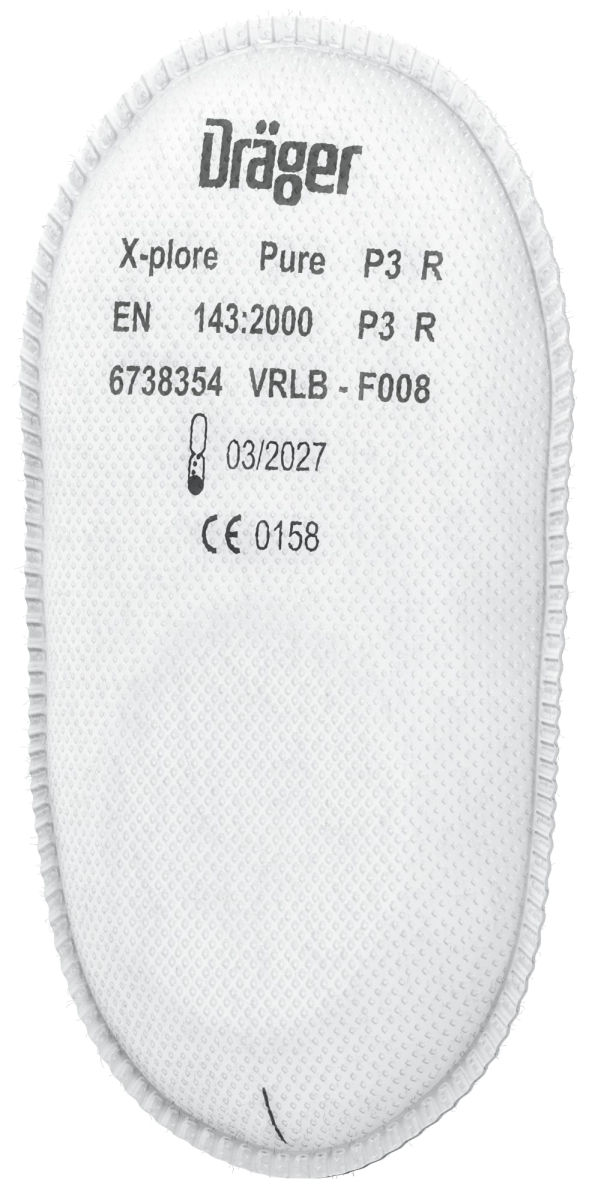 Dräger® X-plore® Pure Partikelfilter 6738354, P3 R, Dräger® Bajonett-Klick Anschluss, Partikelfilter gegen feste & flüssige Partikel