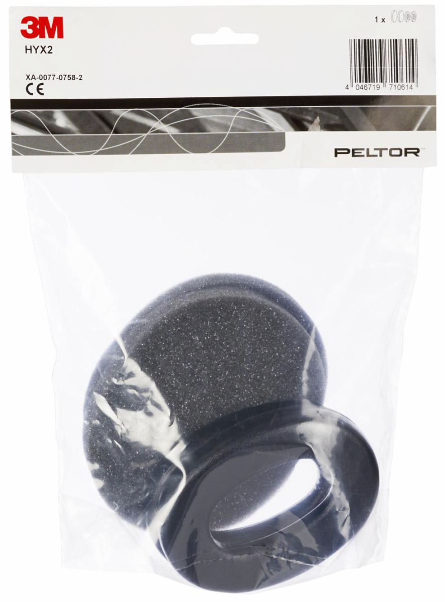 3M™ PELTOR™ Gehörschutz Ohrpolster Hygienekit HYX2, Schwarz, 2 Dichtungsringe und Schaumstoffeinlagen pro Pack, Für alle Peltor™ Optime II & X2 Gehörschützer