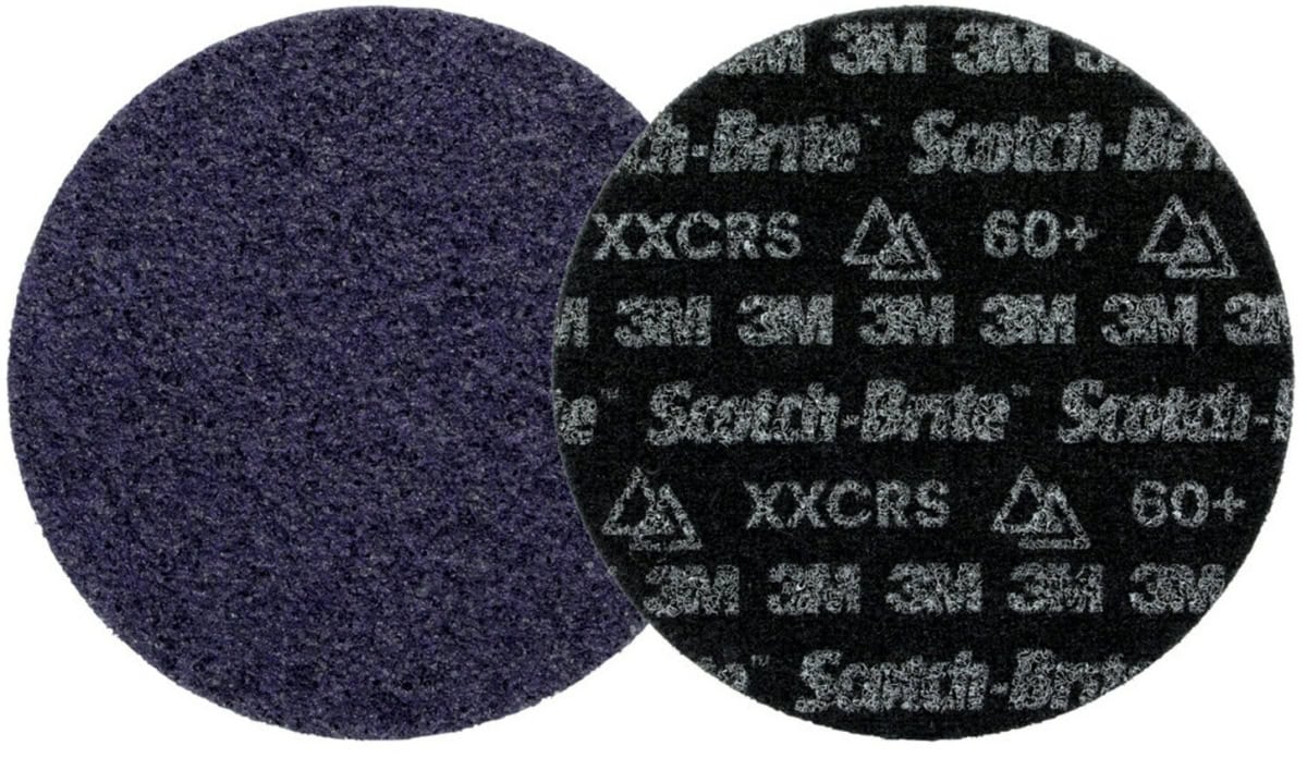 3M™ Scotch-Brite™ HD-DH Präzisions-Vliesscheibe HDDH8905, Ø 125 mm, 60+, K, Sehr grob, Violett, 12.000 U./Min., Kletthaftend, Ohne Zentrierloch, Für Abtrags- und Finisharbeiten