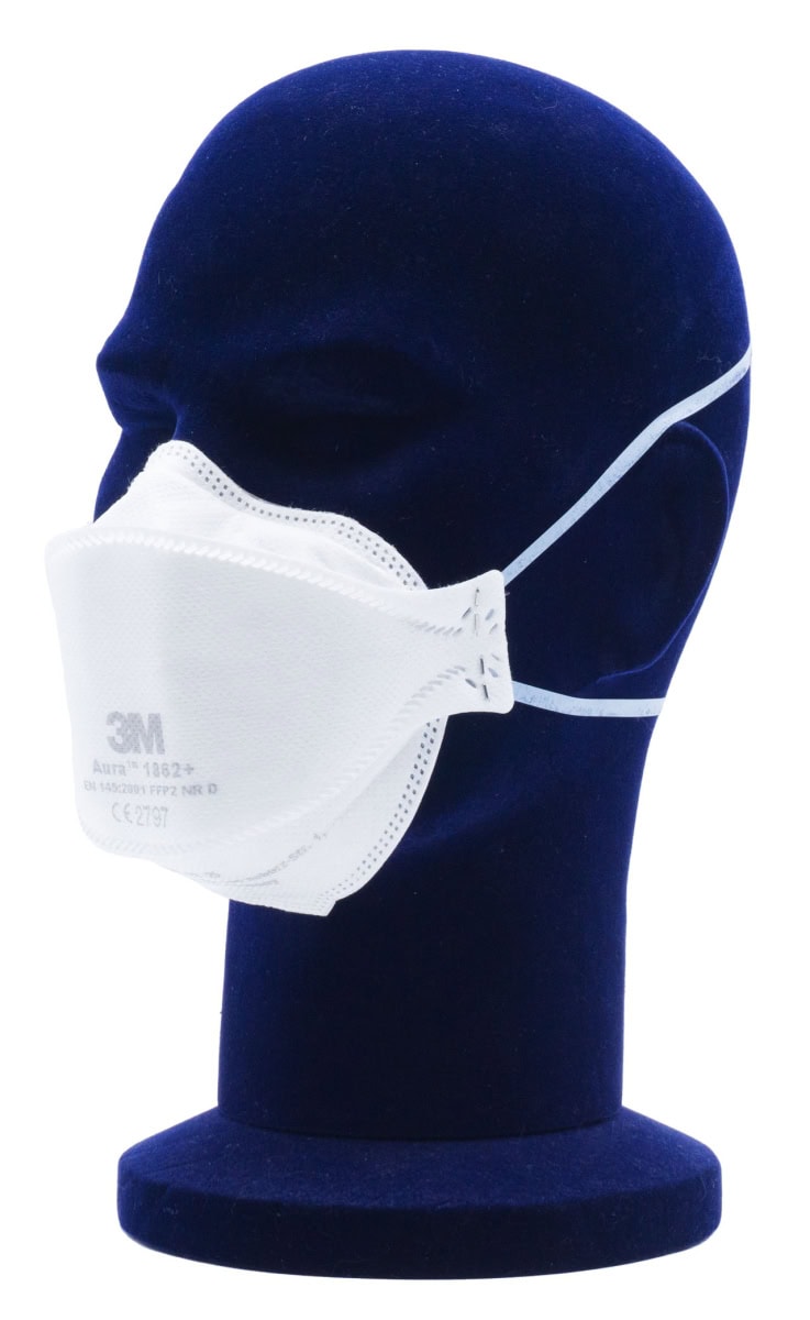 3M™ Aura™ Medizinische Atemschutzmaske 1862+, FFP2 NR D, Chirurgische Maske nach EN14683, Medizinvariante, Hygienisch einzelverpackt