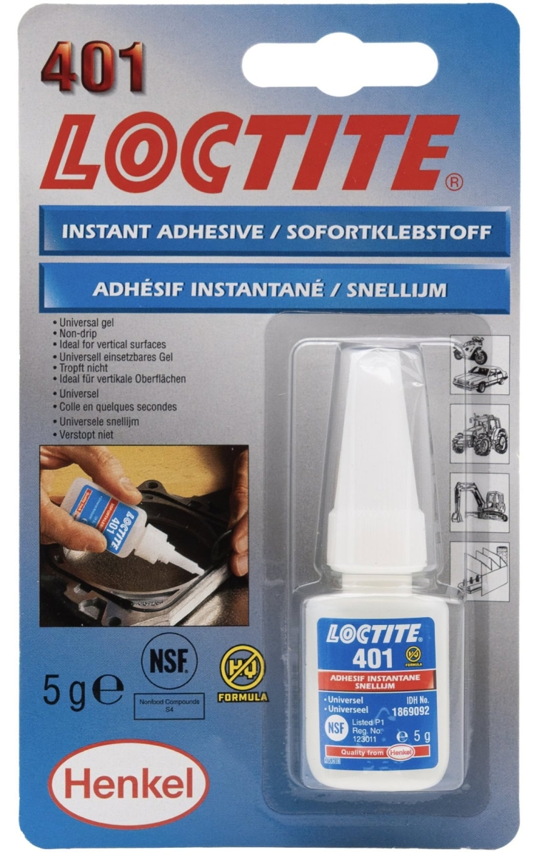 Henkel™ Loctite® 401 Sofortklebstoff, 5 g Blisterkarte, Transparent, 195905, Für Universelle Anwendungen