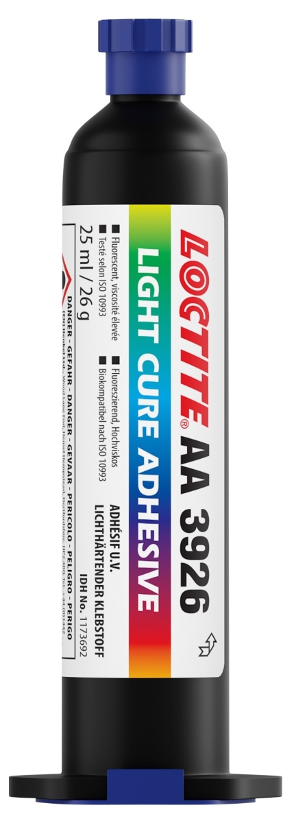 Henkel™ Loctite® AA 3926 UV Klebstoff, 25 ml, Transluzent, hell bernsteinfarben, 1173692, nach ISO 10993 getestet, Für Metalle, Kunststoffe und Keramik