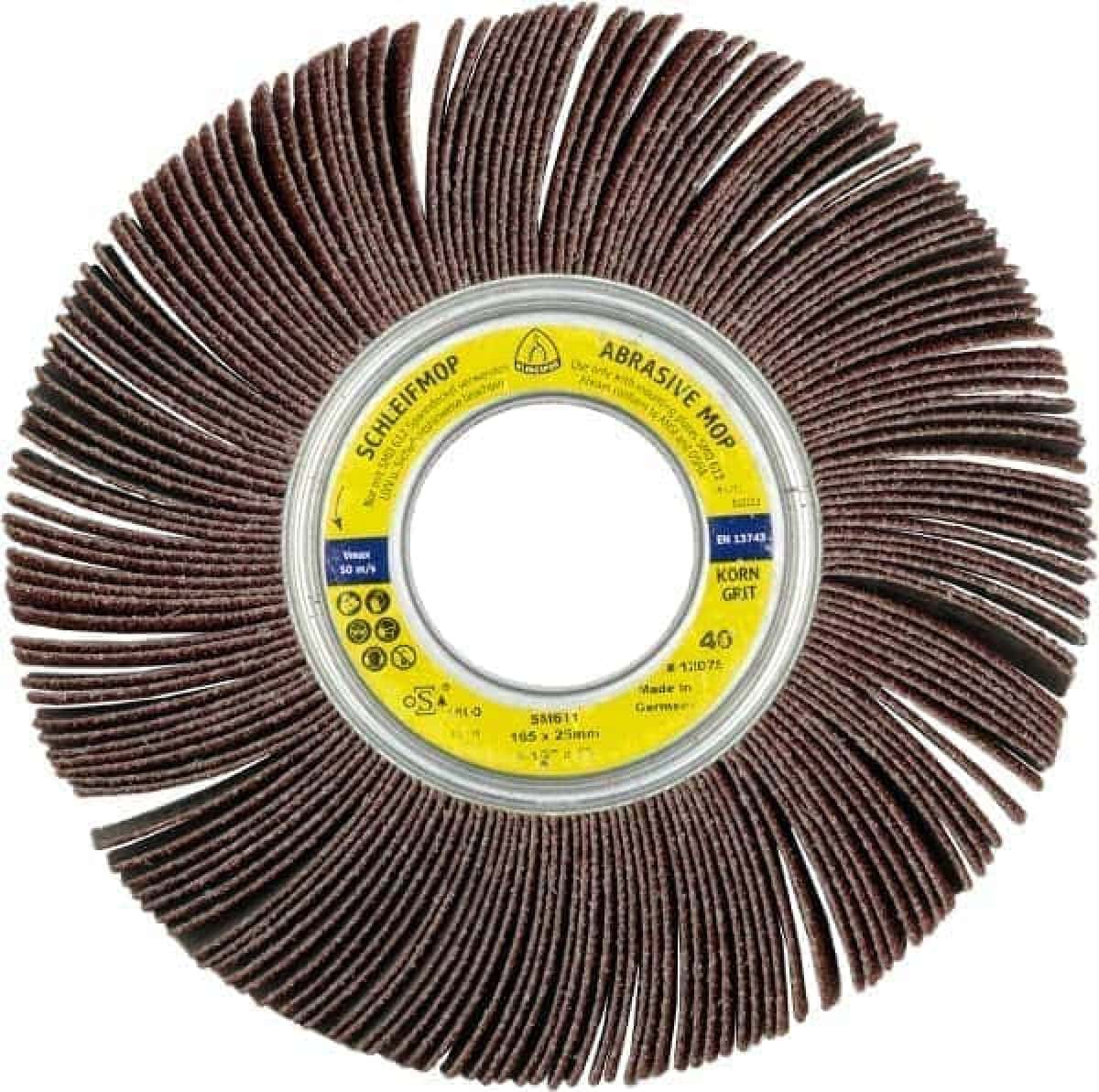 KLINGSPOR SM 611 LS 309 X Schleifmoprad 12140, Ø 200 mm x 25 mm x 68 mm, A, P120, Gerade, Aluminiumkorn, 4.800 U./Min., Für universal Metall, Farbe, Lack, Spachtel & Holz Schleifanwendungen
