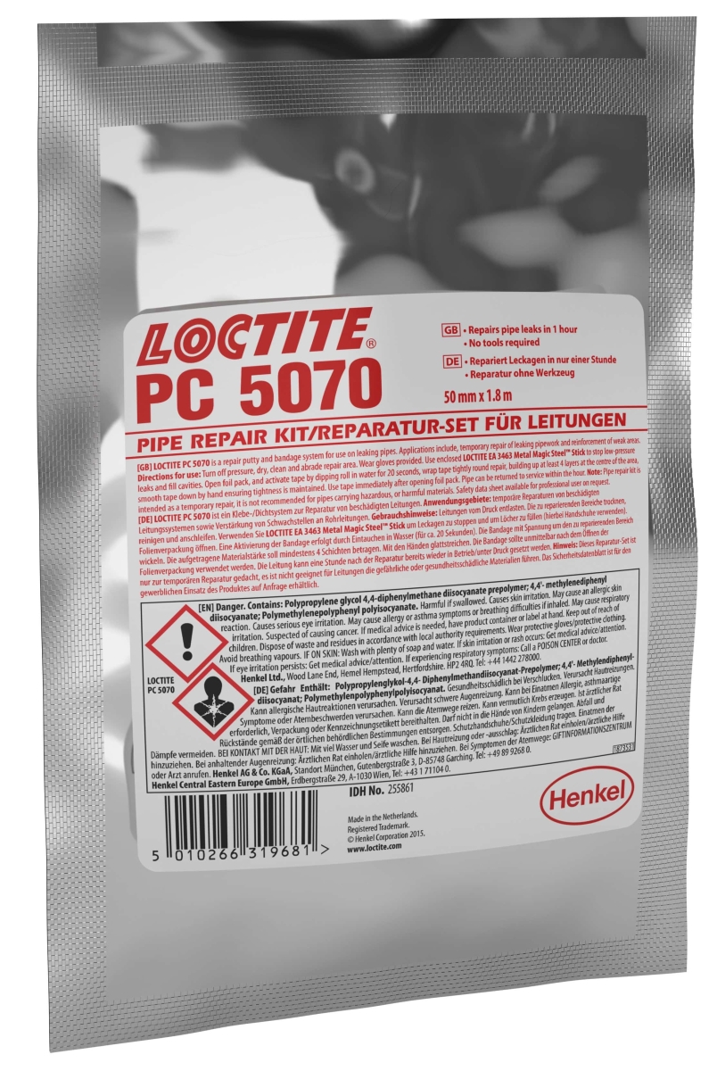 Henkel™ Loctite® PC 5070 Notfallreparatur, 50 g/ 1,8 m, 255861, Für die Abdichtung von Leckagen