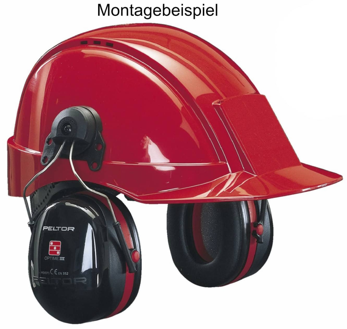 3M™ Peltor™ Optime™ III H540P3E, SNR = 34 dB, Rot/Schwarz, Helmgehörschutz für extrem laute Arbeitsumgebungen