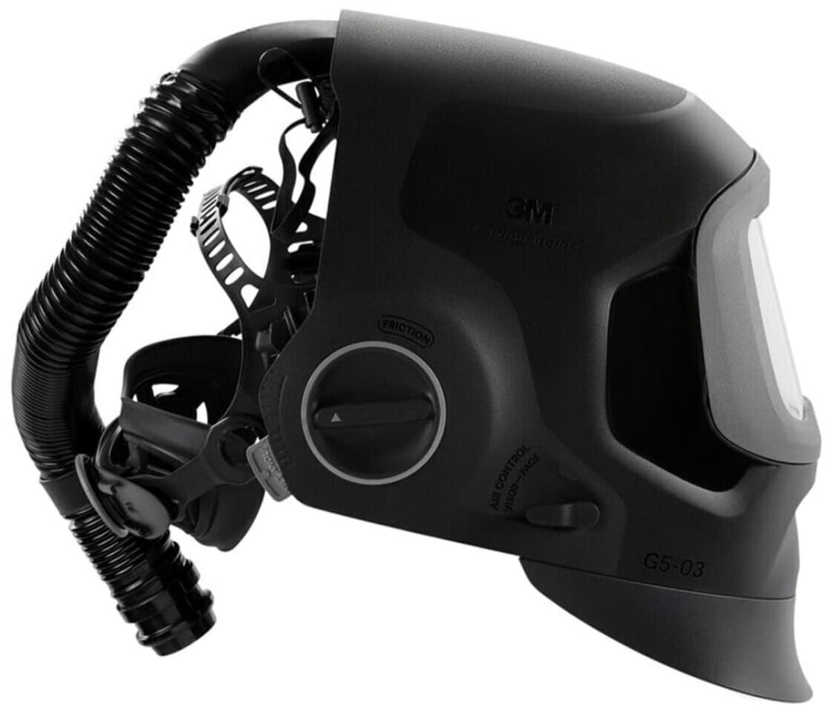3M™ Speedglas™ Schweißmaske G5-03 Pro Air mit Schweißfilter G5-01/03NC und Versaflo™ V-500E Drucklufteinheit, 632811, inkl. QRS-Luftschlauch und Tasche, TH3, 4A/3B, Kopfband + Textilkopfschutz, Für natürliche Farben; Teile: [632800 + 630010 + V500E]