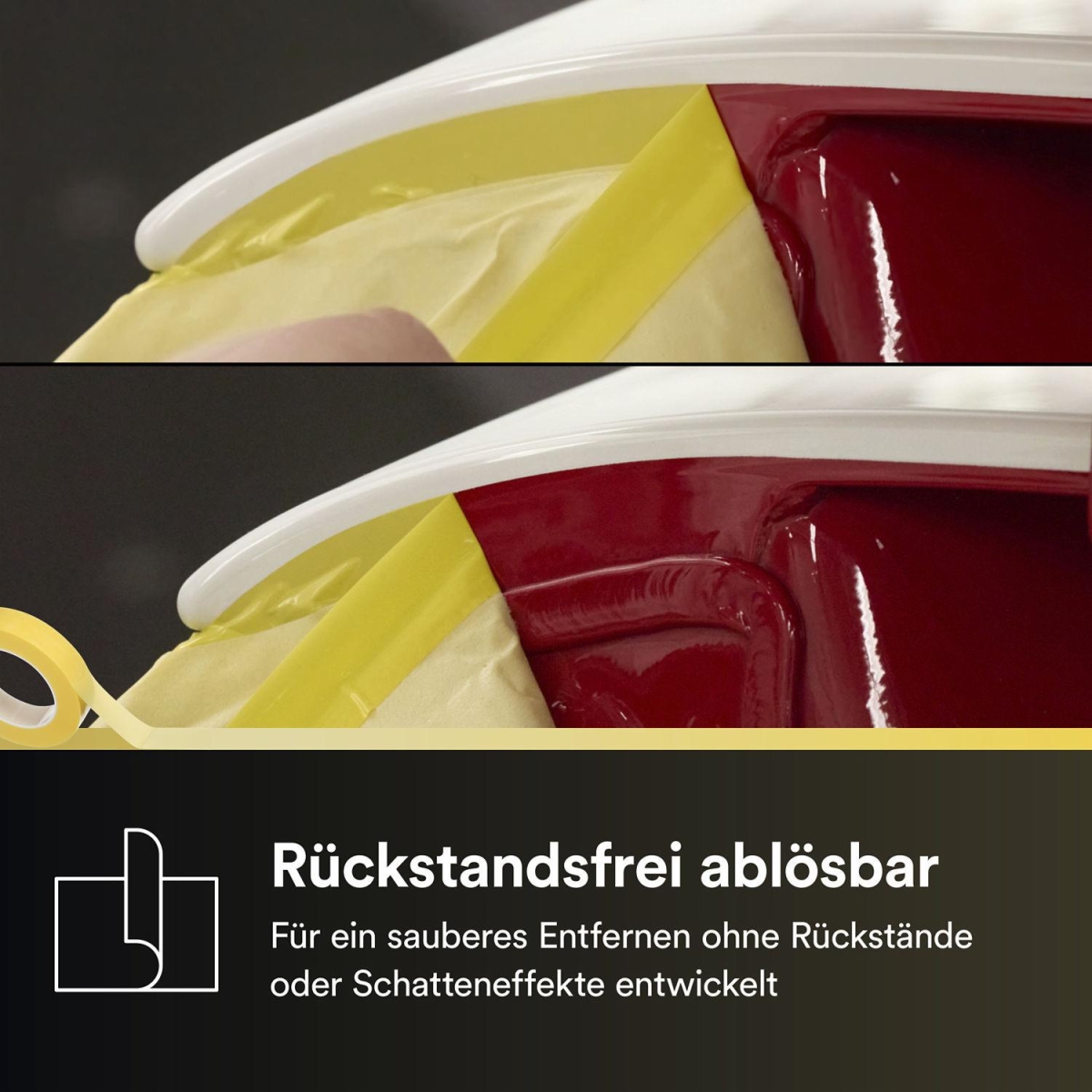 3M™ Scotch® Farblinienband 4740, 30 mm x 50 m, 0,13 mm, Gelb, Anpassungsfähig, PVC frei, Für absolut perfekt scharfe Farblinien in der Automobilindustrie