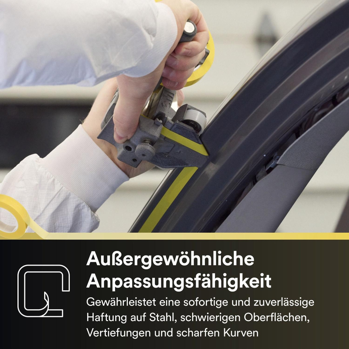 3M™ Scotch® Farblinienband 4740, 19 mm x 50 m, 0,13 mm, Gelb, Anpassungsfähig, PVC frei, Für absolut perfekt scharfe Farblinien in der Automobilindustrie