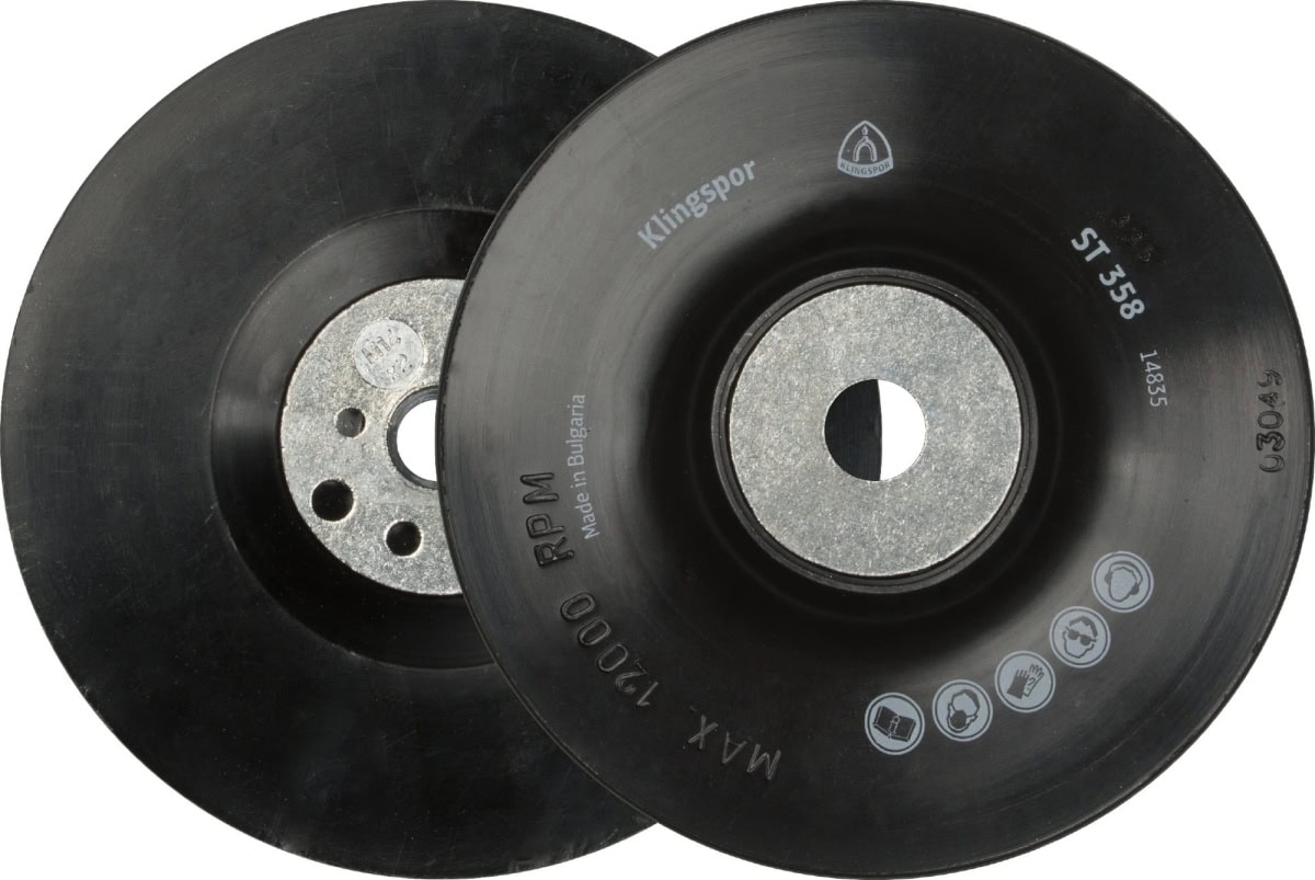 KLINGSPOR ST 358 Fiberscheiben Stützteller 14840, Ø 180 mm x ø 22 mm, M14 Gewinde, Mittelhart, Für Feinschliff und Entrostung