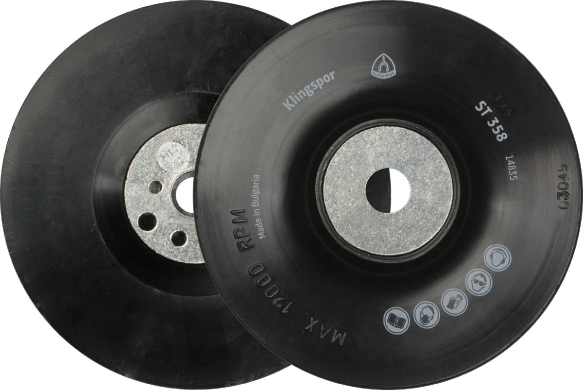 KLINGSPOR ST 358 Fiberscheiben Stützteller 14841, Ø 235 mm x ø 22 mm, M14 Gewinde, Mittelhart, Für Feinschliff und Entrostung
