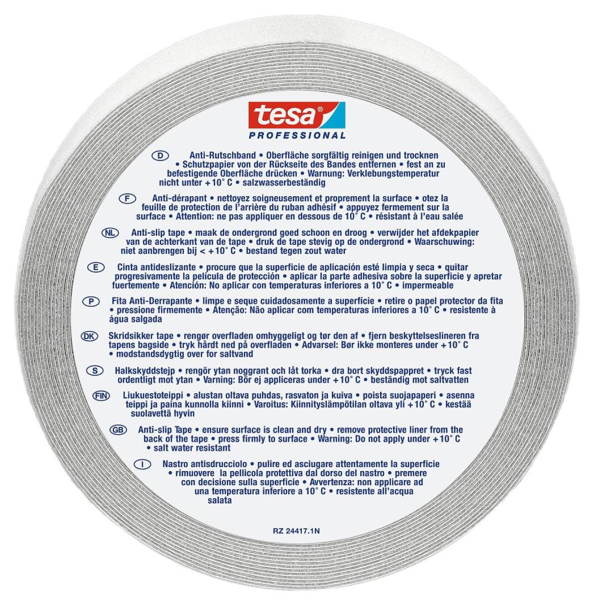 tesa® Professional 60952, 25 mm x 15 m, 0,9 mm, Transparent, Universal Anti-Rutsch Klebeband, DIN 51130