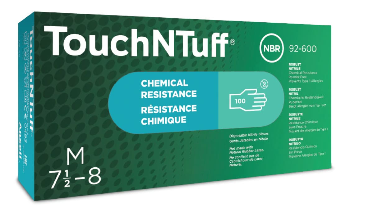 Ansell TouchNTuff™ 92-600 Chemikalienschutzhandschuh 92600100, Für Chemikalienhandling und Lebensmittelverarbeitung, Größe XL, Grün, 240 mm lang, Mit TNT™ Technologie und Dermatest® Zertifizierung
