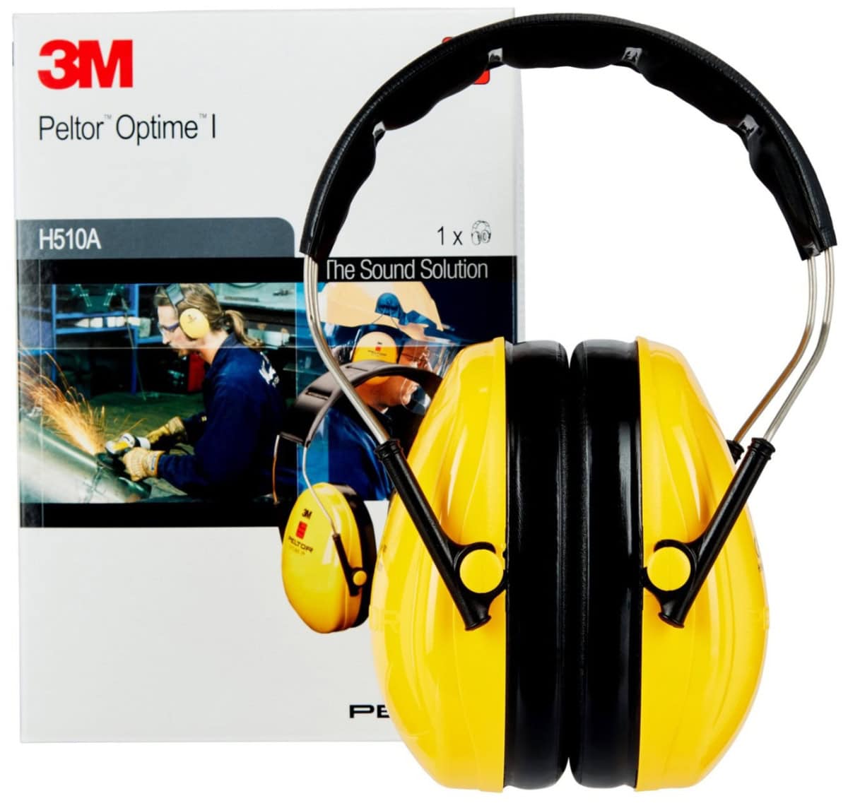 3M™ Peltor™ Optime™ I H510A, SNR = 27 dB, Gelb/Schwarz, Kapselgehörschutz für laute Arbeitsumgebungen