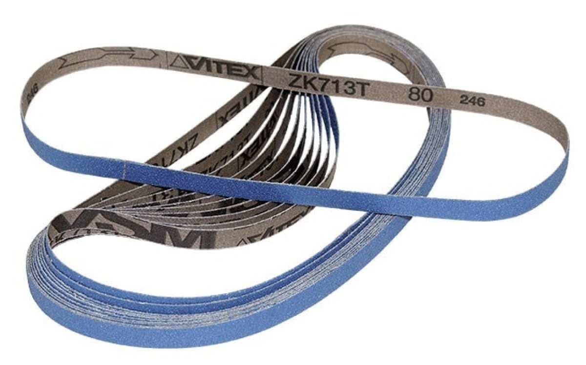 VSM ZIRKONKORUND ZK713T 700313, 10 mm x 330 mm, Z, P120, T-Baumwolle, Ausführung (E07), Blau, Feilenband mit Zirkonkorund, Für Edelstahl und Unlegierter Stahl